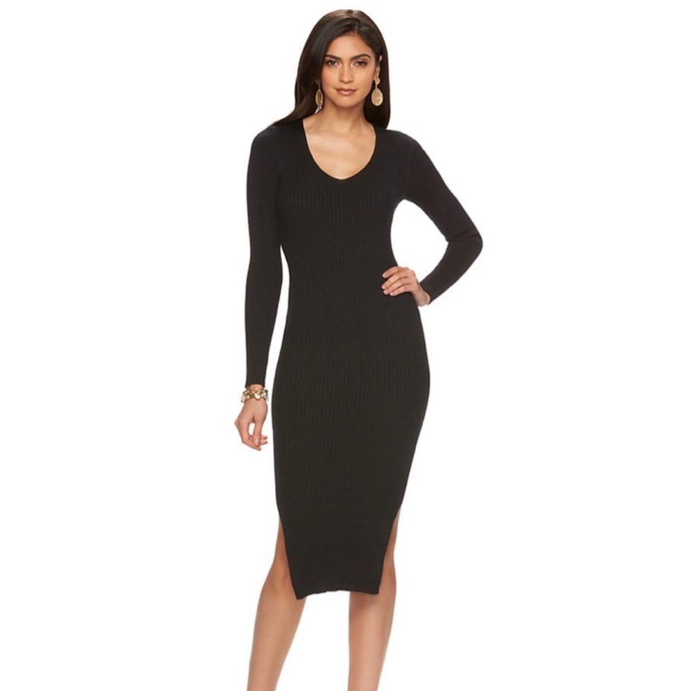 Women’s Jennifer Lopez Black Sweater Dress With Long Sleeves - XL - Worn Once